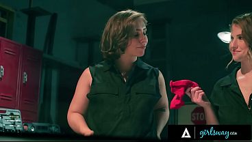 Auto Shop Lesbians Tommy King And Octavia Red Get Filthy With Strap-Ons