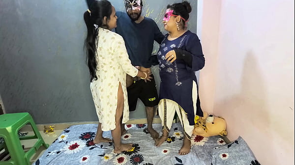 Desi Mother And Daughter Double Team With Naveen