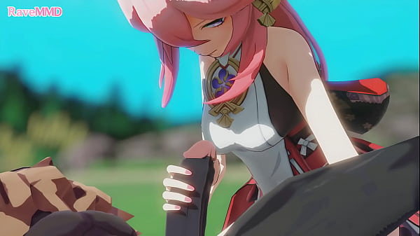 Yae Miko Takes A Monster Cock In Her Tight Pussy