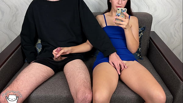 Step Sister's Wet Pussy Makes Him Stroke His Dick