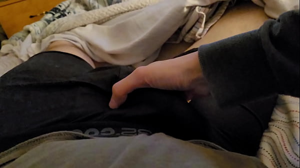 Shy Teen Teases Her Man's Hard Dick Through His Underwear