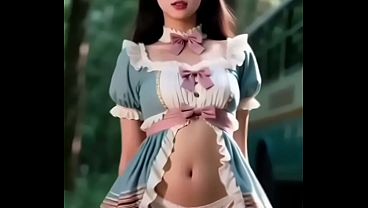 AI Created Asian Babe With Shaved Pussy Gets Fucked